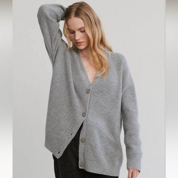 JENNI KAYNE Cashmere Cocoon Cardigan in Heather Grey - Picture 3 of 9